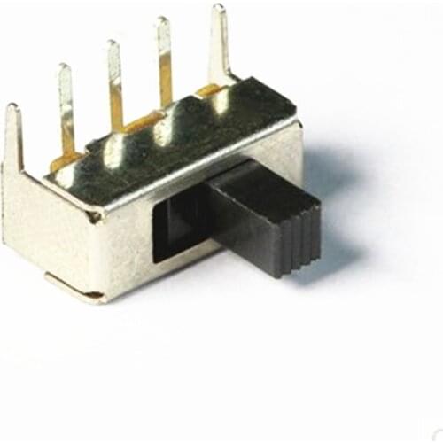 20pcs SS12F23 Toggle switch horizontal SS-12F23 4MM five-foot toggle switch 1P2T SPDT Miniature Slide Switch