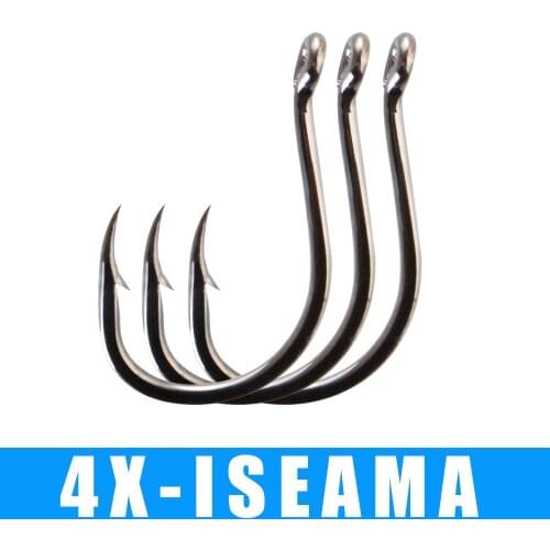 3packs 21-30pcs High Carbon Steel ISEAMA Fishing Hooks With Eye 1#-12# Ringed Barbed Single Carp Hook Set Fishhooks