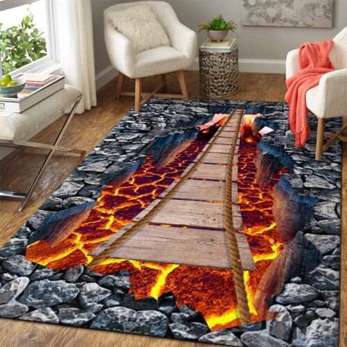 3D Optical Illusion Carpet On The Floor Abstract Animal Sky Landscape Print Living Room Rugs Home Decor Bedroom Bedside Mat