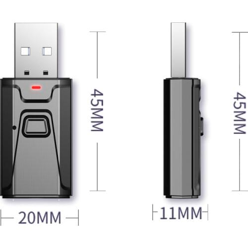 5.1 Bluetooth Adapter USB Wireless Bluetooth Receiver Music Speakers Audio Transmitter 3.5mm AUX Jack Adaptador For PC TV Car