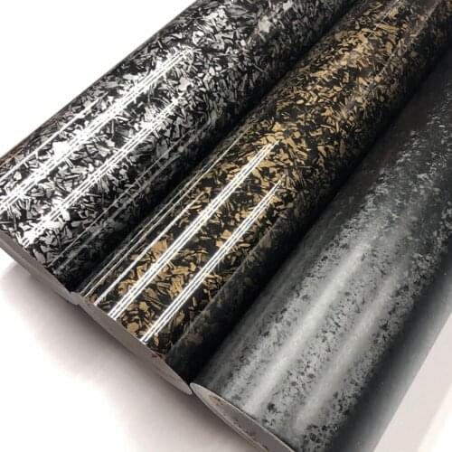 50cm*800cm Premium Black gold silver Forged Carbon Fiber Vinyl Wrap Roll with Air Release free bubbles Car styling