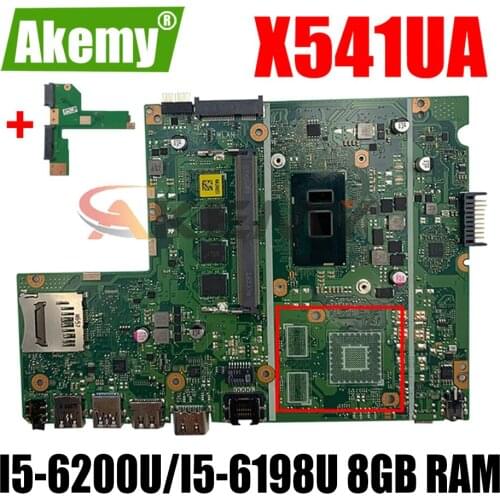 Akemy New! For Asus X541UA X541UAK X541UVK X541UJ X541UV F541U R541U motherboard laptop motherboard8GB RAM I5-6200U/I5-6198U