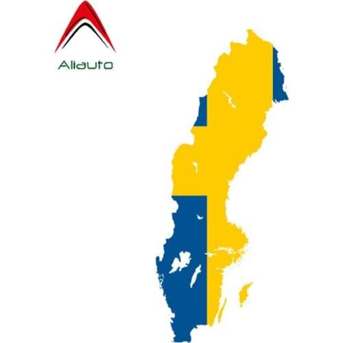 Aliauto Personality Car Sticker Sweden Map Automobile Styling Motorcycle Flag Waterproof Sunscreen Anti-UV Decal,7cm*17cm