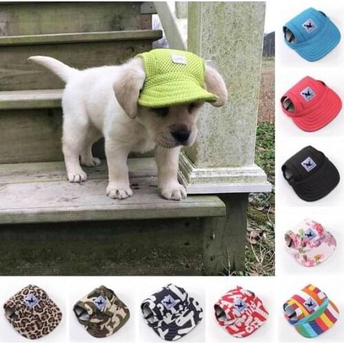Cute Pet Fashion Solid Dogs Hat Baseball Windproof Travel Sports Sun Hats Puppy Dog Caps With Ear Holes Outdoor Accessories