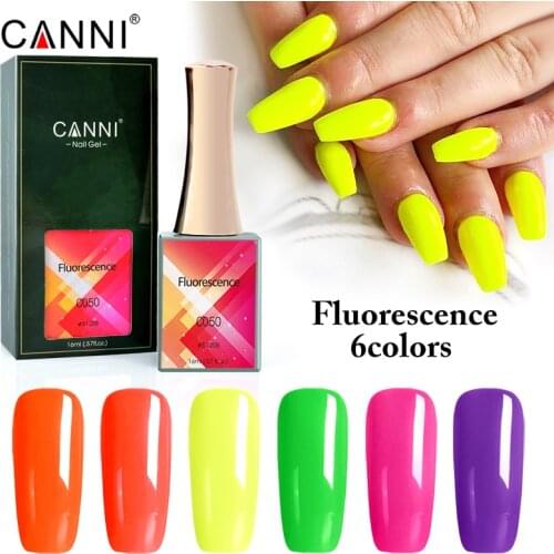 Canni New 16ml 2020 Popular Neon Series Nail Gel Polish Fluorescence 6 Colors Color Gel Painting Gel Polish