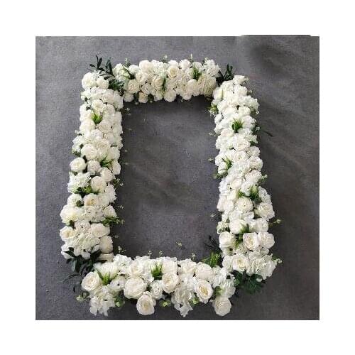 Flower arrangement in the window of flower arch of Sen Department in wedding ceremony