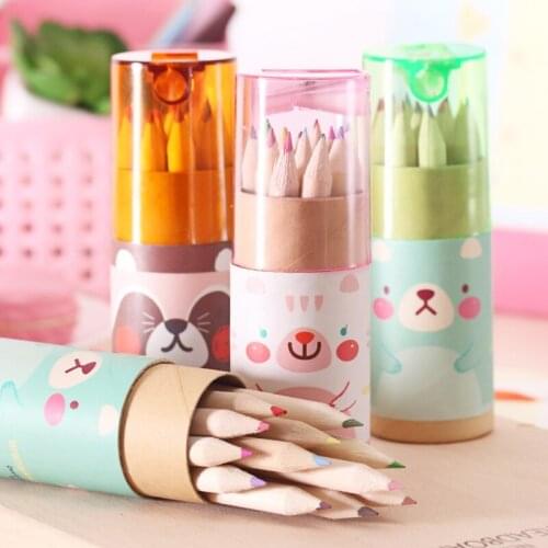 12Color Colors Wood Colored HB Pencils School Student Stationery Supplies Kids Drawing Pencils Office Office Color Marker Pencil