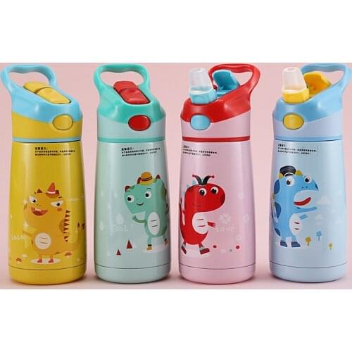 500ml Baby Dinosaur Feeding Cup Stainless Steel Milk Thermos for Children Insulated hot water Bottle leak-poof thermal Cup