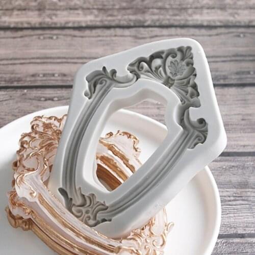 Vintage Picture Frame Mold Fondant Cakes Decorating Tool Silicone Mold Sugarcraft Chocolate Baking Tools For Cakes Gumpaste Form