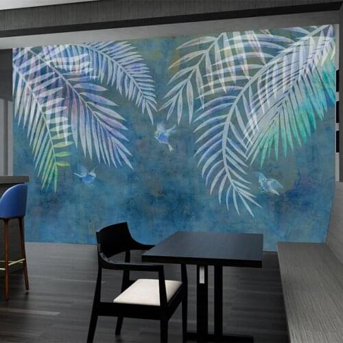 Custom Photo Mural Non Woven Wallpaper For Bedroom Walls 3D Abstract Leaves Birds Living Room TV Background Wall Decor Painting