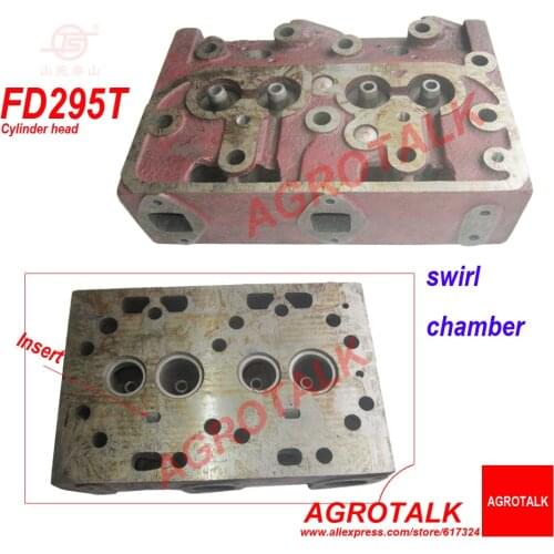 Cylinder head kit for Taishan Feidong engine FD295T / FD2100T / FD295TA / FD2100TA ( T means swirl , TA meas direct injection )