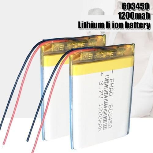 3.7V Lithium Ion Polymer 603450 1200mAh Battery Replacement 3.7 Volt Rechargeable Lipo Li-polymer Cells Bateria