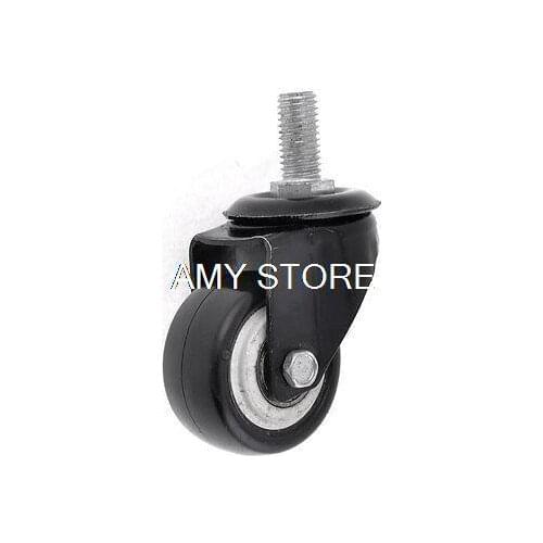 Market Shopping Trolley 8mm Thread 40mm Dia Wheel Caster Black