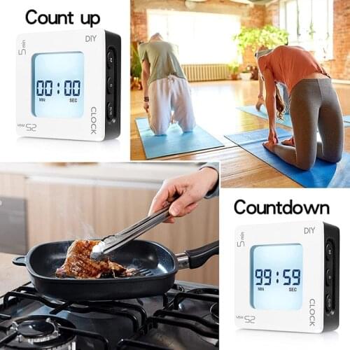 MLGB Home Office Timer with Clock and DIY Minute Preset Flip Rotating Shaking Countdown Timer Alarm Clock