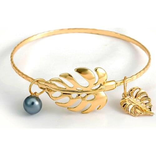 Hawaiian New Design Trendy Bangle Fashion Marshall Jewelry Polynesian Leaves Pearl Bracelets Bracelet Wholesale Price for Women
