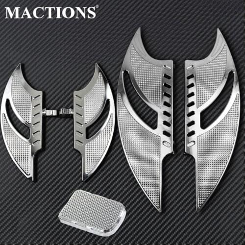 Motorcycle F+R Floorboards Footrest Brake Pedal Peg Chrome Fit For Harley Touring Electra Glide Dyna CVO Road Glide Softail