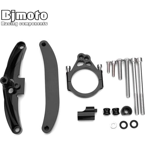 BJMOTO CNC Motorcycle Adjustable Steering Stabilize Damper Bracket Mount kit For Yamaha FZ1 FAZER 2006-2015 Moto Steer Support