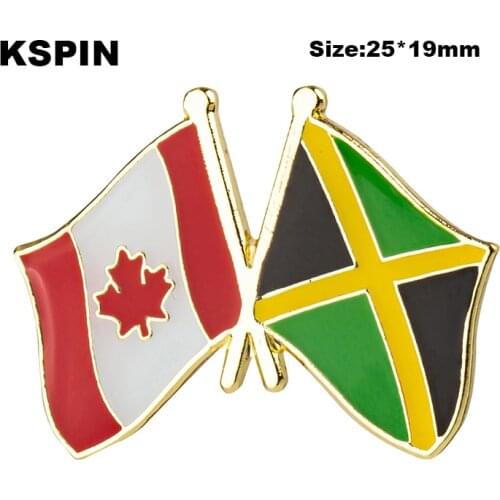 Canada & Jamaica Flag Badge Flag Brooch National Flag Lapel Pin International Travel Pins