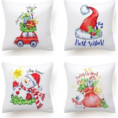 Christmas Pillowcases Sofa Bed Home Decor Throw Pillow Case Cushion Cover Funda Cojin Housse de Coussin Cojines 45*45cm