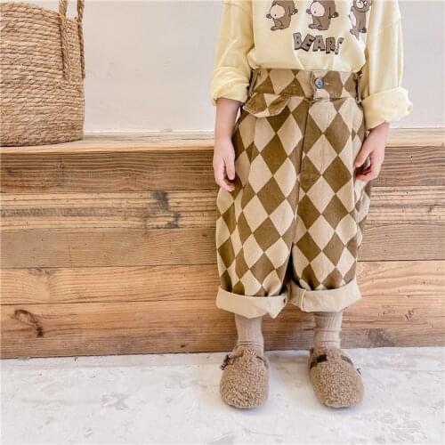 Autumn 2021 new childrens clothing cotton harem pants casual pants kids clothes kids pants