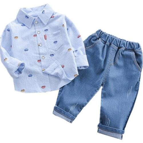 New Autumn Baby Boys Cartoon Clothes Suits Toddler Infant Clothing Kids Cute Car Shirt Pants 2Pcs/sets Children Casual Costume