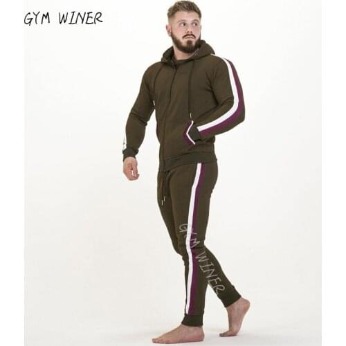 Winter New Men Hoodies Pants 2Pcs/Sets Sweatshirts Men Fitness Bodybuilding Joggers Sportswear Casual Fashion Cotton Zipper Suit