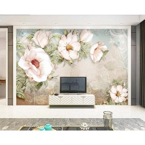 Papel de parede 3d European style vintage flower 3d wallpapers,living room sofa tv wall bedroom wall papers home decor murals