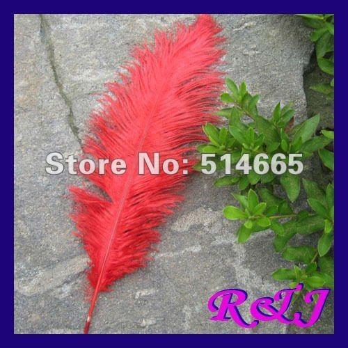 Wholesale 50PCS 16-18" 40-45cm red OSTRICH FEATHER real ostrich plumage Free Shipping