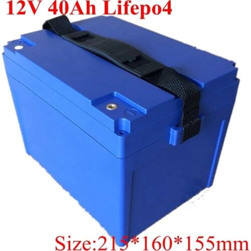Portable 12V 40Ah LiFepo4 Battery Pack for Outdoor Emergency E-scooters Home Solar Systems Ups Storage Ebike +Charger