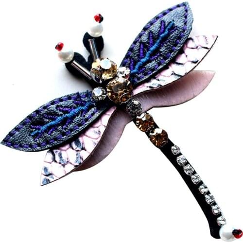 Dragonfly Rhinestone Patch for Clothing Sewing on Beaded Applique Shirt Shoes Bags Apparel DIY Decoration Craft Patches