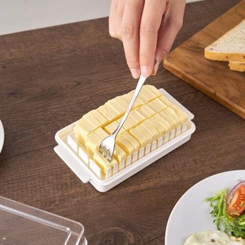 Butter Dish With Lid Dust-proof Slicing Storage Box Plastic Clear Cheese Fresh-keeping Case Container
