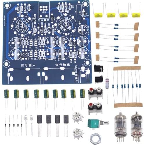 6J1/6J2/6K4 DIY Tube Amplifier Audio Board Tube Fever Pre Amplifier Headphone Buffer DIY Kit Stereo Potentiometer AC 12V Valve