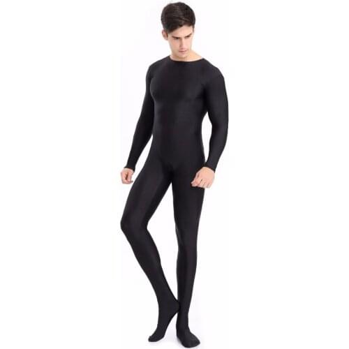 Adult Men bodysuit Solid High Elastic Jumpsuit Ballet Dance stage costumes Bodybuilding Body suit Mens shaper clothing W1206