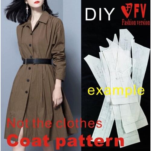 Female soil long skirt windbreaker pattern clothing sewing drawings coat pattern BFY-283