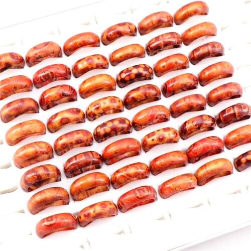 10pcs/lot Mix Styles Handmade Wooden Womens Fashion Natural Wood Band Party Jewelry Rings Gifts