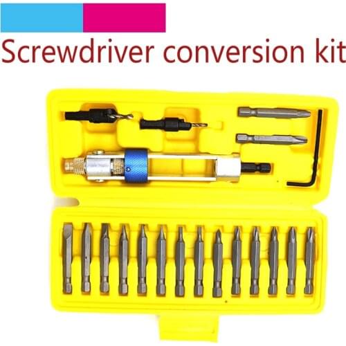 20pcs Multifunction Swivel Head Bit Set Half Time Drill Driver Double Use Hand Screwdriver Head With Countersink Bits Wrench
