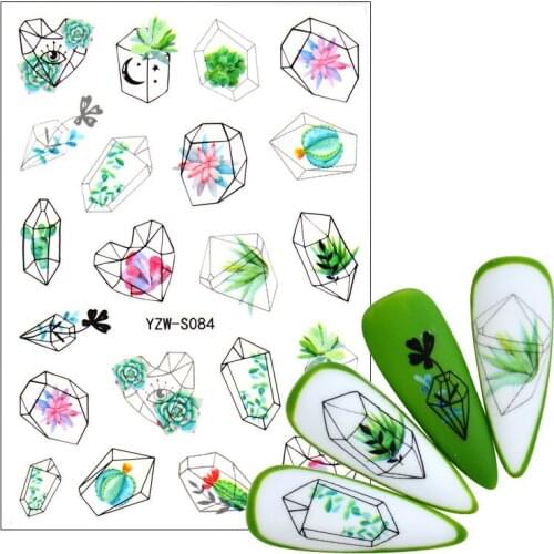 3D Nail Sticker Gem Rhinestones Pattern Self Adhesive Transfer Decals Geometric Gems Jewels Nail Art Decoration DIY Manicure