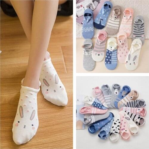 4pairs New funny Harajuku high quality creative crystal feather yarn stereo socks cartoon cute animal low top cotton women socks