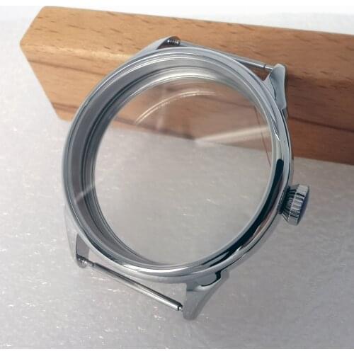 42mm stainless steel watch case fit Eta6497 6498 ST3600 manual movement mens watches