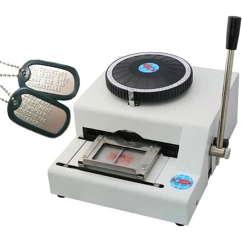 52 Characters Manual GI Military Stainless Steel Metal Dog Tags Embosser Letter ID Card Aluminium PVC Embossing Stamping Machine