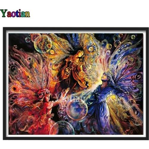 Volledige vierkante ronde diamant 5D Diy Diamond Painting butterfly fairy Diamond Embroidery Cross Stitch Mosaic Home Decor