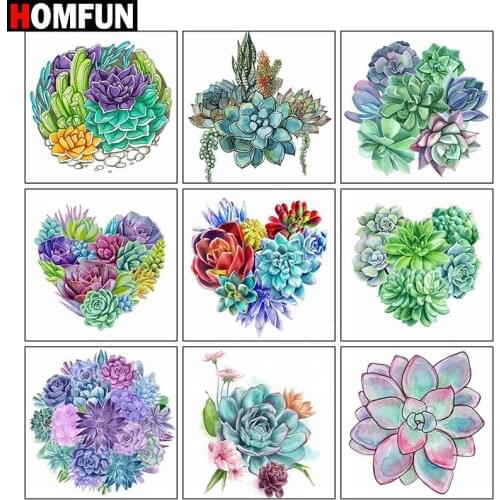 HOMFUN "Succulent plants scenery" Diamond Painting 5D Full Square/Round Drill Home Decor DIY Diamond Embroidery Cross Stitch
