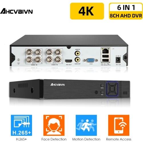 8CH AHD Hybaird DVR NVR 4K CCTV Digital Video Recorder For 8MP AHD CVI TVI CVBS CCTV Camera System 4CH DVR Security System XMEYE