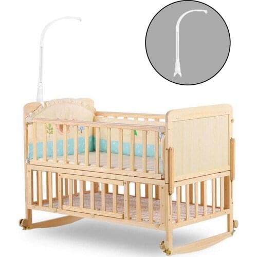 Crib Mobile Bed Holder ing Bed Bell Bracket Nursery Crib Cot Rotating Stent Set Decoration Music Box White