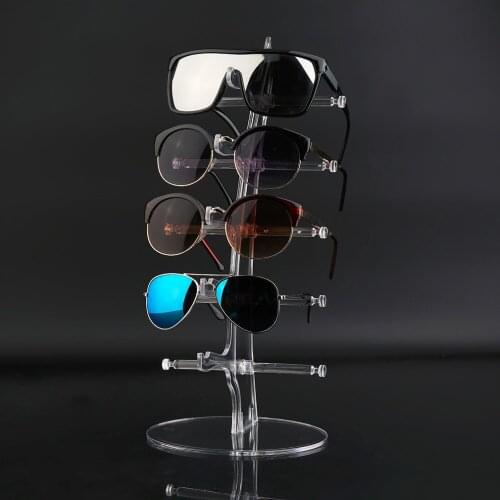 5 Pair Sunglasses Glasses Fashion Acrylic Show Rack Counter Eyeglasses Transparen Display Stand Holder