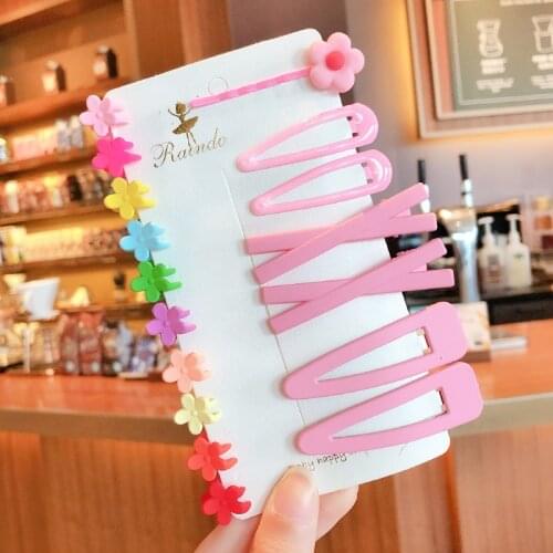 17 Pcs/Set Raindo Summer Children Cute Colors Acrylic Flower Claw Clips Hairpins Girls Sweet Hair Clips Kids Hair Accessories