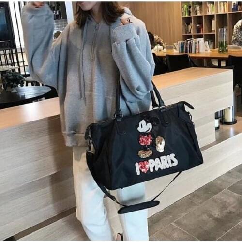 Disney Mickey sequins outdoor hiking Mickey Mouse cute Oxford cloth bag female new large-capacity one-shoulder messenger bag