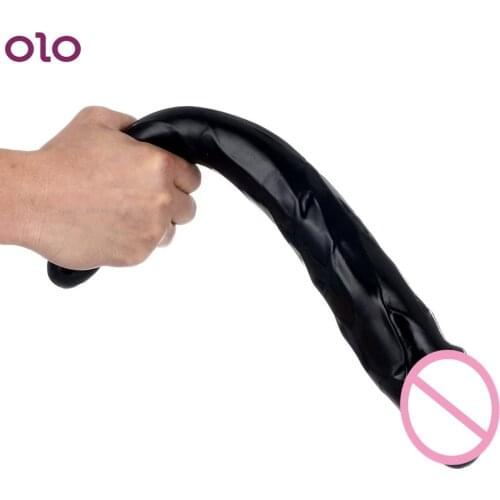 Long Double Dildo Sex Toys for Women Lesbian Anal Plug U Shape Strapon Big Penis Flexible Soft Fake Penile Masturbation