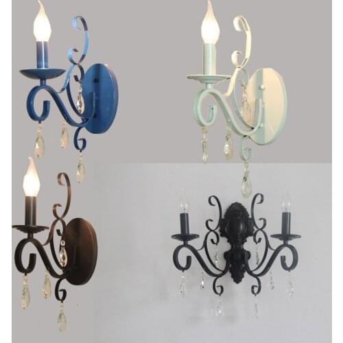 European antique iron small cover wall lamp village personality creative wall lamp retro iron lighting