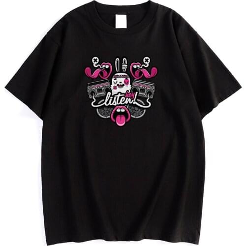 Hip Hop Listening Music Bunny Print Man T-Shirts Fashion Oversized Tshirt Simplicity O-Neck T-Shirt Cool S-Xxxl Mens Clothing